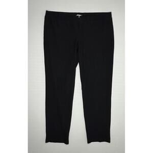 Eileen Fisher LG Black Pull On Elastic Waist Viscose Nylon Spandex Cropped Pants